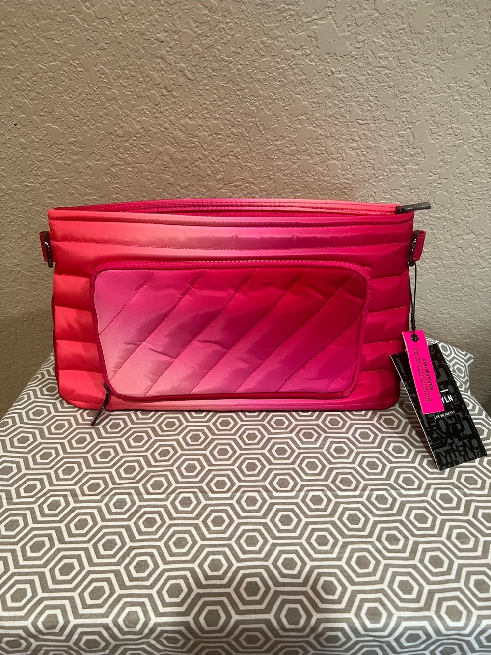 Think Roylin ambre Bright Pink Quilted Crossbody Bag - [Brand] 2pc set